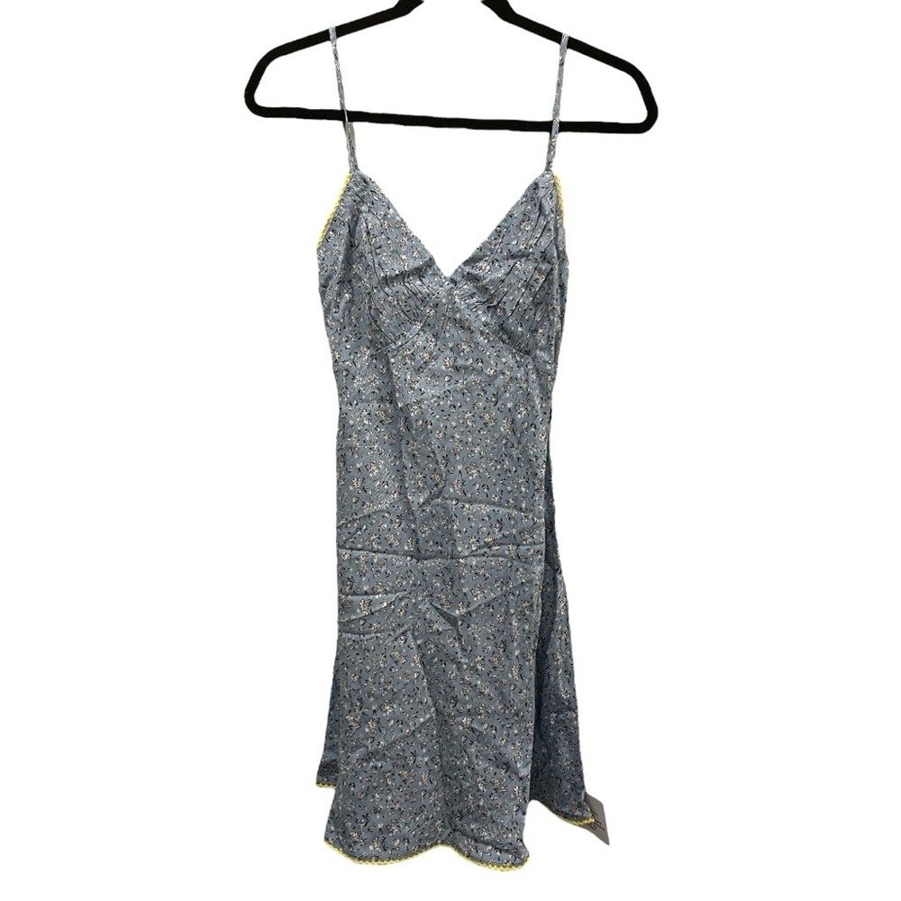 Topshop Blue Floral Mini Slip Dress Size 4 NWT